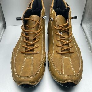 LQEBK Slip On Leather Shoes Size 38 US 6.5/7 brown Comfort‎ Light Weight